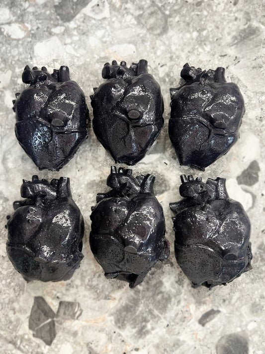 Black anatomical heart - seaweed jelly soap